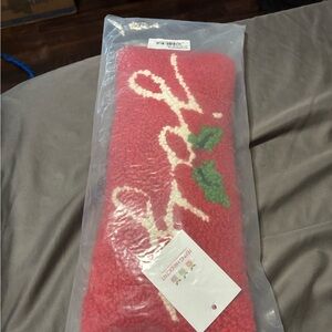 Festive Red Holiday Throw Blanket